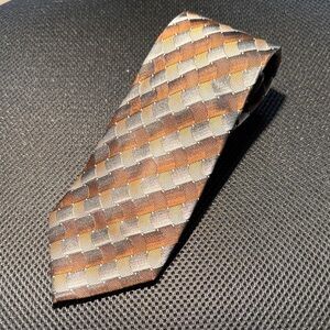 Van Heusen Brown and Gold Patterned Tie
